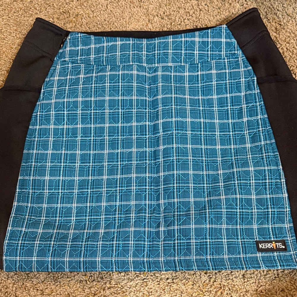 Kerrits Women's Blue Checkered winter/outdoor Mini Skirt xs